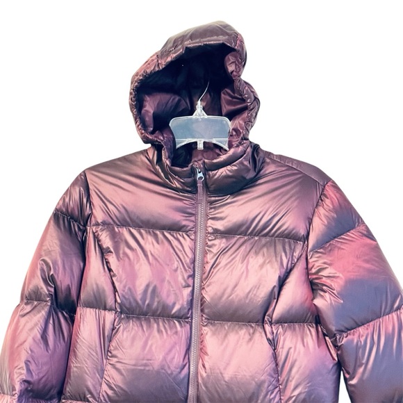 Eddie Bauer Luna Peak Down Parka Hooded Eggplant Coat Women's Small - Picture 4 of 11